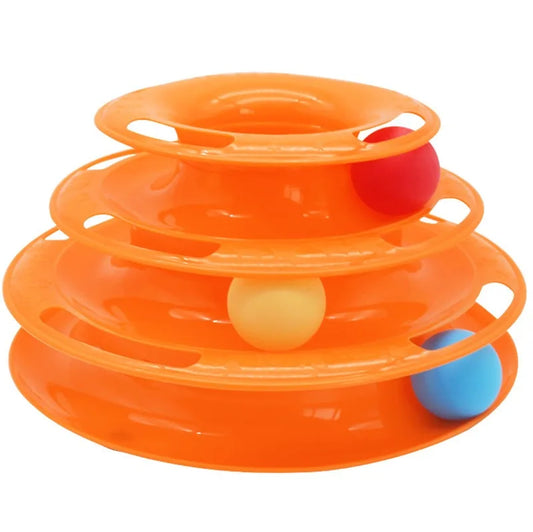 Three-Layer Cat Interactive Educational Track Toy 