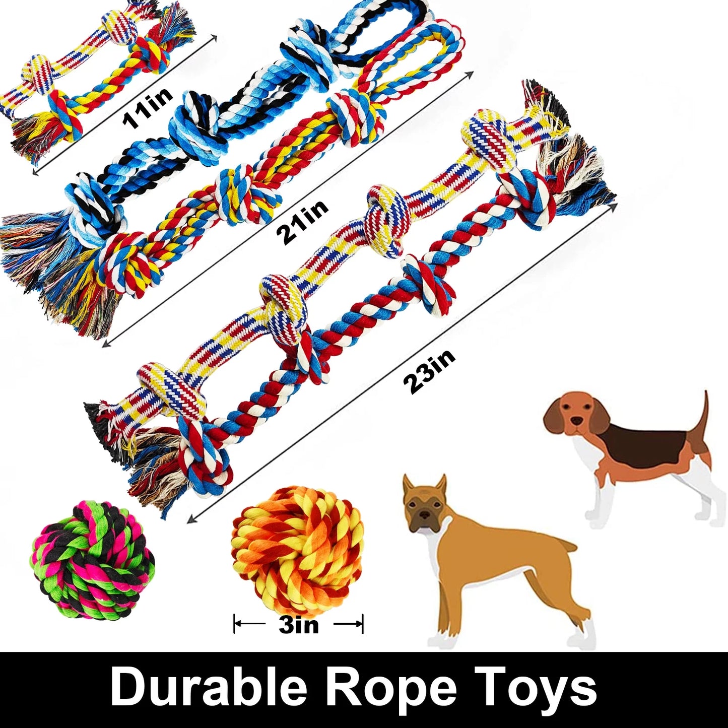 12 Pack Indestructible Dog Rope Toys for Large Breeds