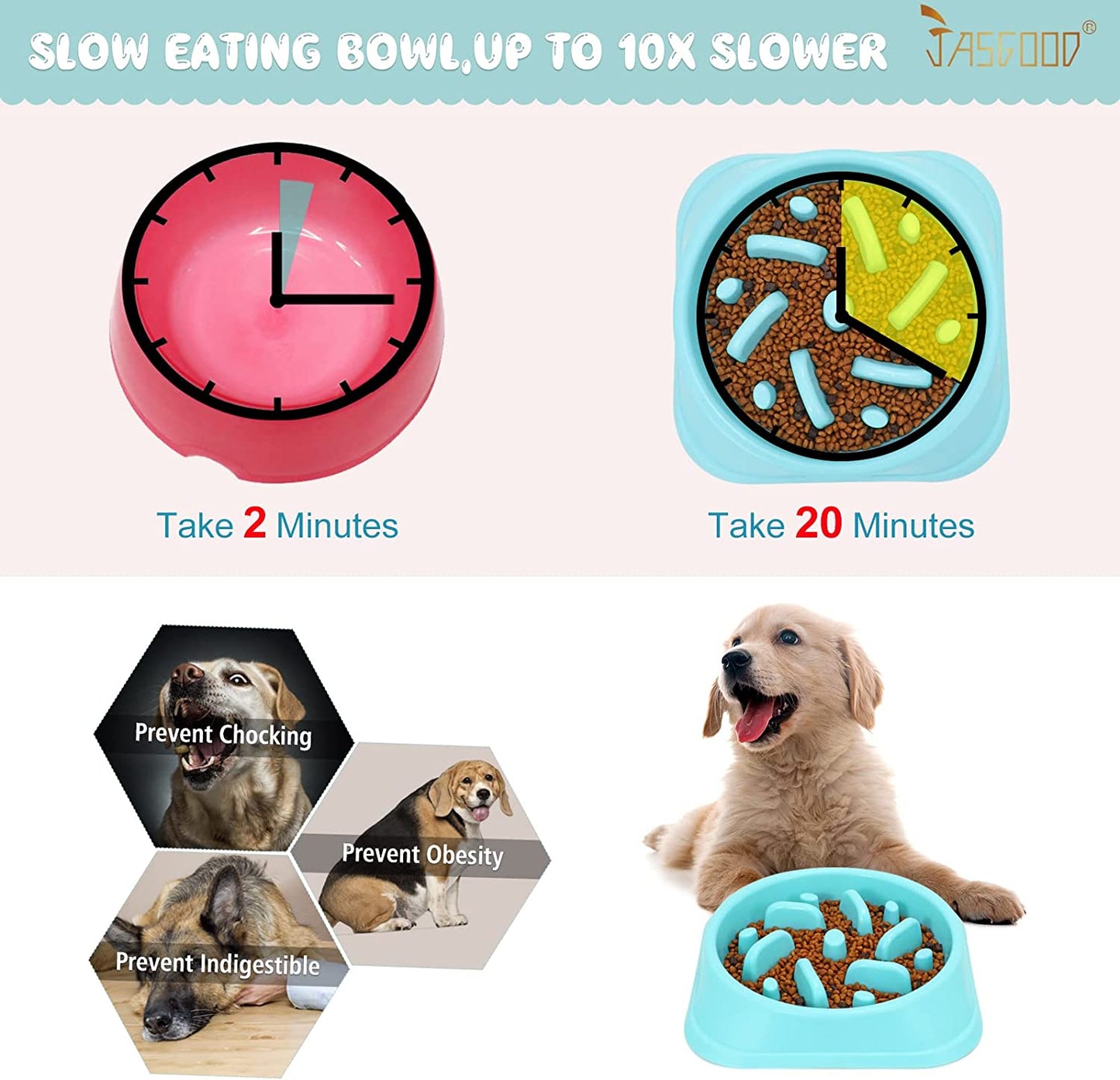 Dog Feeder Slow Eating Pet Bowl