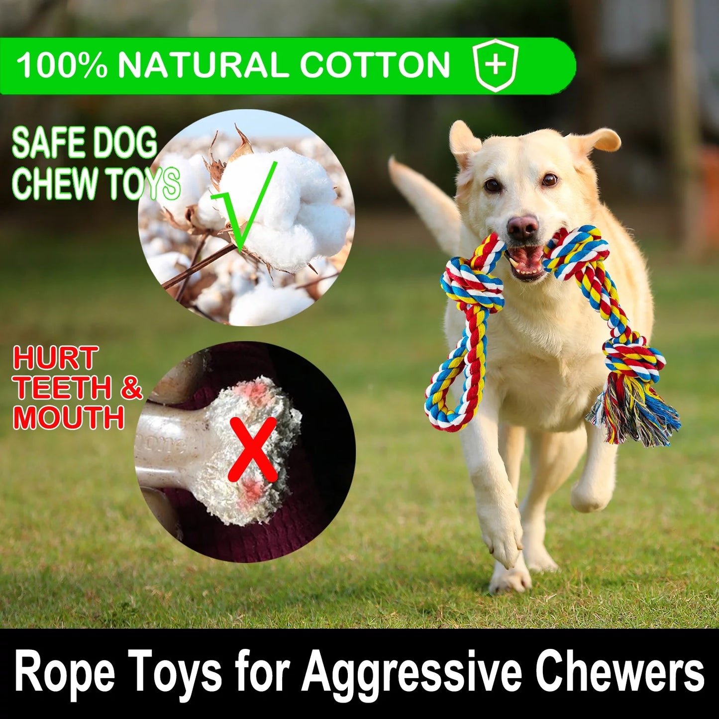 12 Pack Indestructible Dog Rope Toys for Large Breeds