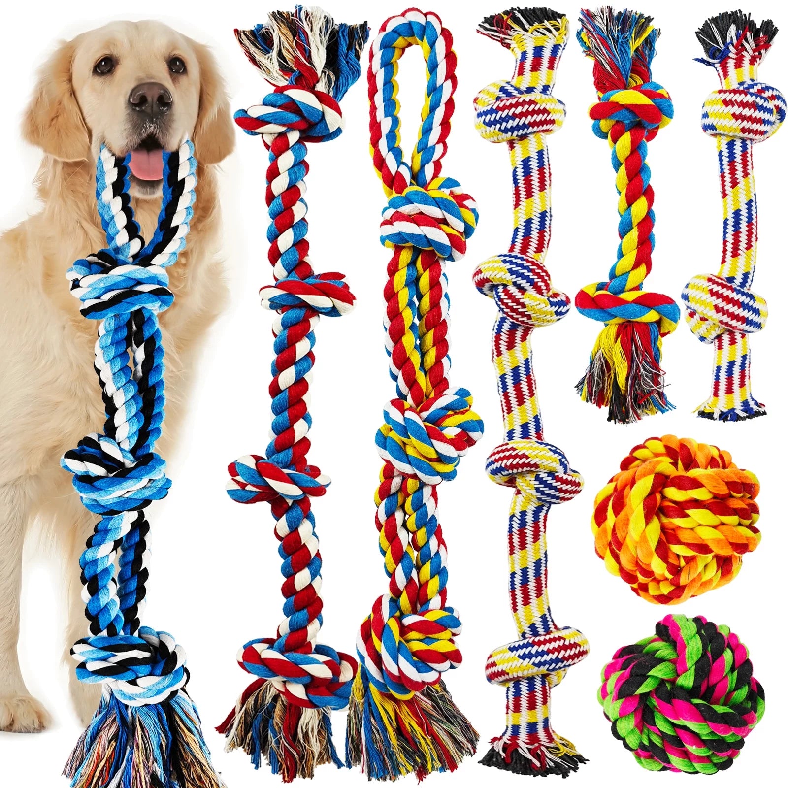 12 Pack Indestructible Dog Rope Toys for Large Breeds