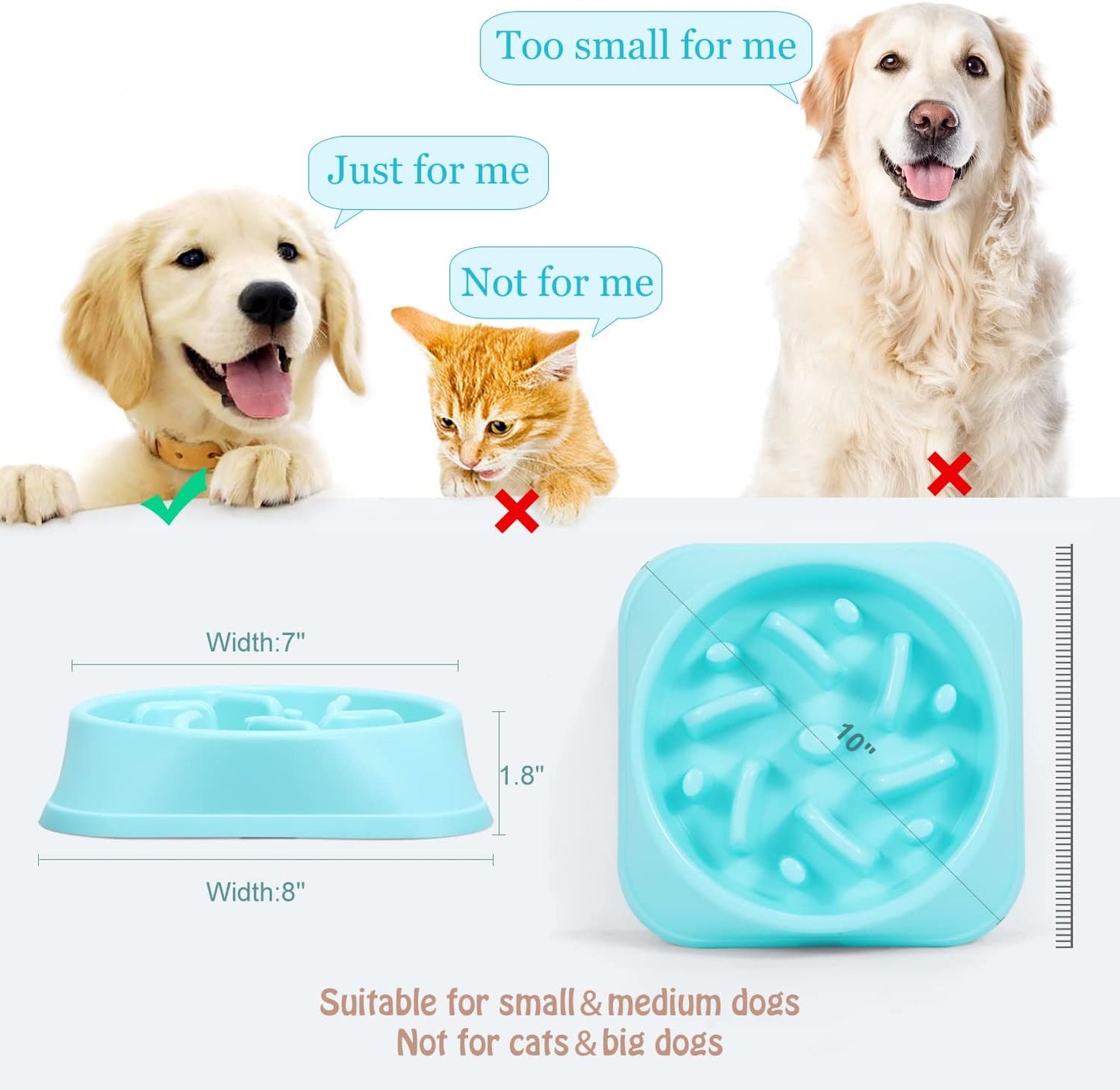 Dog Feeder Slow Eating Pet Bowl