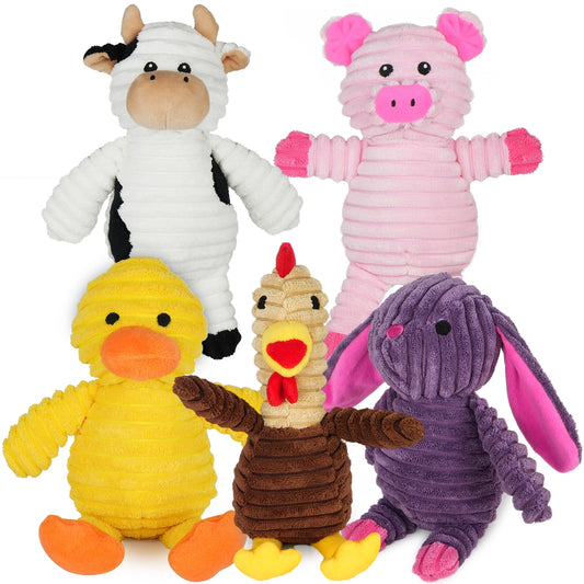 5 Pack Stuffed Squeaky Toys